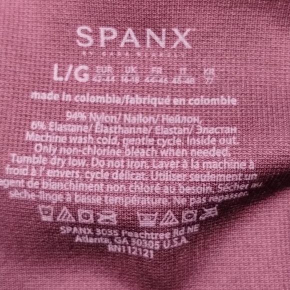 Spanx Look At Me Now Cropped Garnet Rose Seamless Leggings Large Waist 13" - Picture 7 of 8